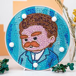 DIY LED 원형 보석십자수 고흐의 자화상