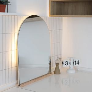 심플라인 비산방지 강화 아치형 화장대거울 LED형 2colors