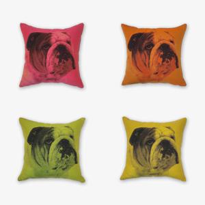 Mops 불독 쿠션커버 45x45CM (4colors) 반려동물 시리즈