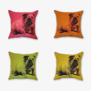 Mops2 불독2 쿠션커버 45x45CM (4colors) 반려동물 시리즈