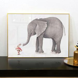 코끼리와 아기생쥐  일러스트 그림 인테리어 액자 아이방 아기방 꾸미기 소품