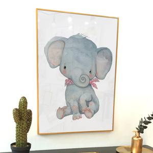 아기 코끼리 한마리 동물 일러스트 그림 인테리어 액자 아이방