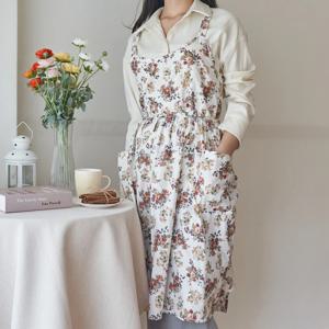 봄꽃 앞치마 2색상 원피스 롱 신혼 카페 꽃집 집들이 에어프런 플로리스트 네일샵