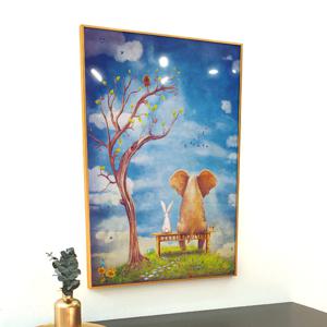 뒷모습 코끼리 토끼 일러스트 그림 액자 아이방 아기방 꾸미기 소품