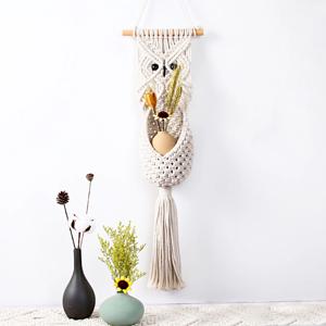 [해외] 마크라메 복이 가득한 부엉이 월행잉 벽장식 드림캐쳐 태프스트리 결혼 선물
