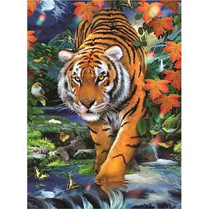 단풍 호랑이 보석십자수 50x65 (패브릭)