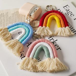 레인보우 마크라메 열쇠고리 키체인 키홀더 가방고리