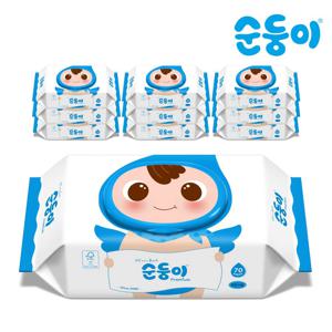 프리미엄 무향 플레인 물티슈 캡형 70매 10팩