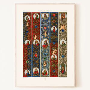 에메랄드 루비 사파이어 르네상스 장식 데코 그림 액자