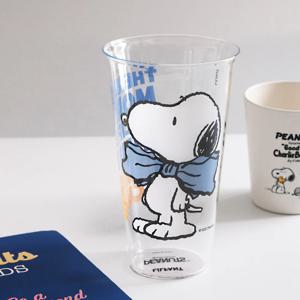 스누피 내열 유리 투명 유리컵 550ml 주스컵 우유컵 맥주컵