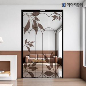 3연동 초베젤 0.7 자동 중문 시공 강화복층유리 현관중문 필링(초슬림, 미닫이)