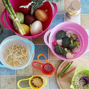 모네타 스위트 컬러 믹싱볼+채반+채+계량컵 8P 세트