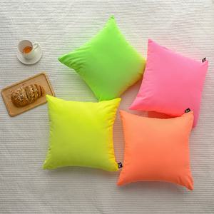 형광 네온 솔리드 사각 쿠션 방석 커버 4colors, 4size