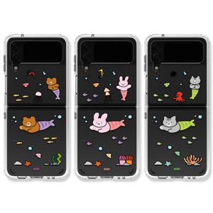 9C9C 애니멀 인어공주 젤하드 클리어케이스 갤럭시 Z 플립 4 3