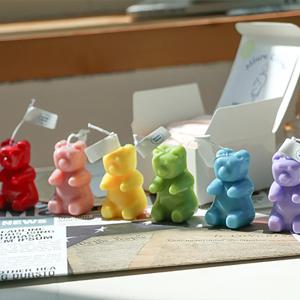 곰돌이 캔들 향초 방향제 초 7colors