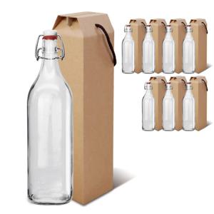 유리병 (눈금)국산스윙병 1000ml+선물상자 (8세트)고급형 와인대