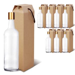 유리병 골드밀폐 750ml (스크류캡)+선물상자 (8세트) 고급형 와인대