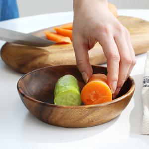 아카시아나무 통원목 깊은형 접시 샐러드볼 15cm