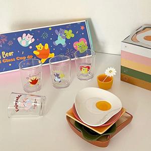 데일리 홈카페 SET (샌드위치 접시 5p + 미니 유리컵 4p / 디자인선택)