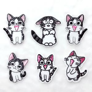 4. 야옹이 자수와펜 열접착 자수패치 명찰 이름표