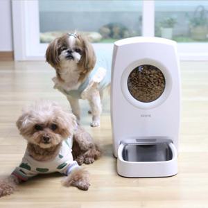 이젠케이 펫 강아지 고양이 자동급식기 (화이트/핑크 색상 선택) 대용량 6L 음성기능
