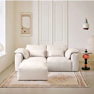 하바나 슬림 3인 르브와 패브릭 소파(스툴 선택)