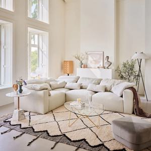 하바나 슬림 4인 코너형 르브와 패브릭 소파