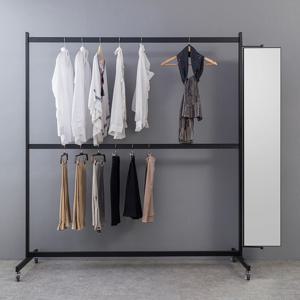 아티코 2단1500행거 전신거울세트 2colors YJ-P93M 철제프레임 이동식겸용행거