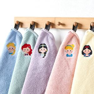 국내상산 순면 100% 공주 자수 어린이집 고리수건 5매