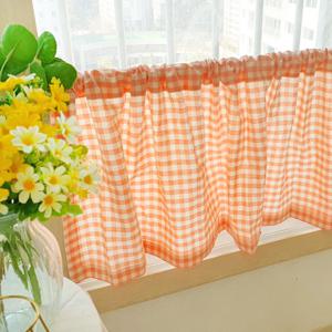 파스텔 면체크 바란스커튼 주방창문커튼 부엌가리개커튼 5color