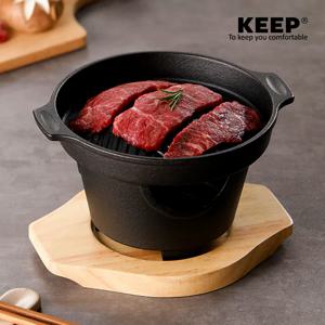 캠핑 통무쇠 미니 화로 17cm 인덕션겸용 화로 혼밥 혼술 캠핑 1인용 불판