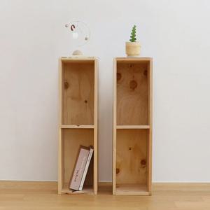 간편조립 DIY 삼나무 원목 슬림 2단책장 틈새수납장