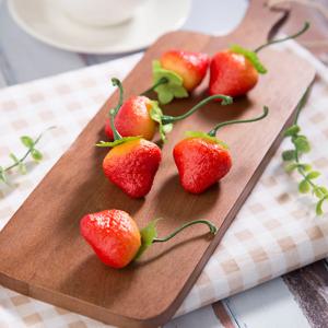 꼭지 딸기 모형 10P