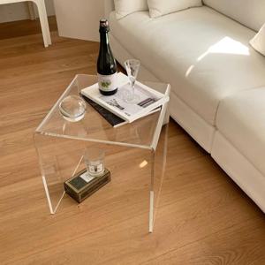 MZ 너랑나랑 아크릴 투명 거실 소파 침대 테이블(인테리어 사이드테이블,협탁)