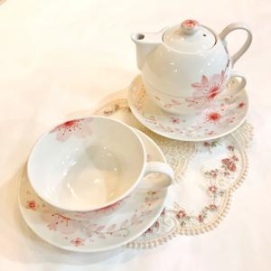 벚꽃 2인 티포트 찻잔 set