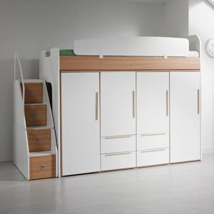 디무트 수납형계단+옷장 4세트 어린이 벙커침대 2colors