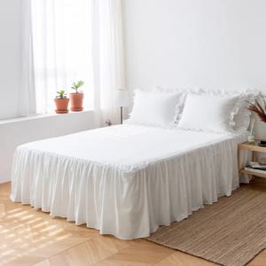 워싱광목 프릴 홑겹 침대커버(침대/베드스커트) 2colors