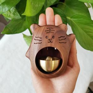 [해외] 고급 고양이 문종 출입문 종 벨 원목 현관문종 인테리어