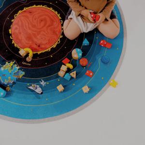 아이방러그 우주 원형 아기매트 태양계 행성 놀이매트