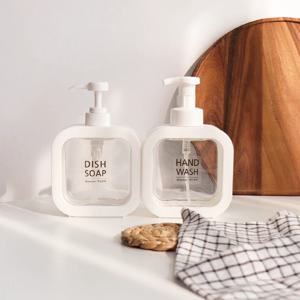 투명사각 주방세제디스펜서 손세정제 핸드워시 세제통 거품용기 500ml