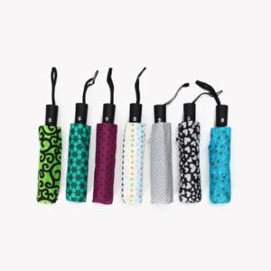 3235-1 여성용 패턴 경량 자동 3단 우산 양산 겸용