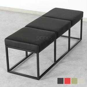 독립 쿠션 방석 긴 W1350 철재프레임 3인용의자 사무실 로비 병원 대기용 스툴 RC07
