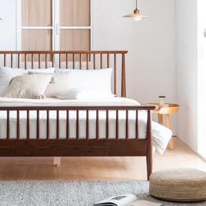 로맨틱2 신혼 고무나무 원목침대 프레임 침대(매트리스선택)