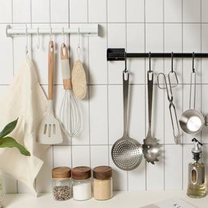 철제 주방행거레일 조리도구 냄비뚜껑거치대 국자걸이