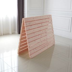 우드 편백나무 접이식 원목 침대 깔판 프레임 매트리스 받침대 (S/SS/Q/K)