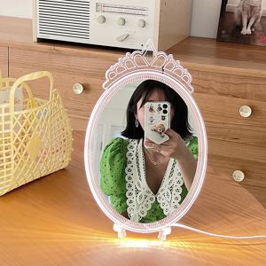 크라운 디밍 LED거울 탁상거울 메이크업거울 조명거울 공주님거울