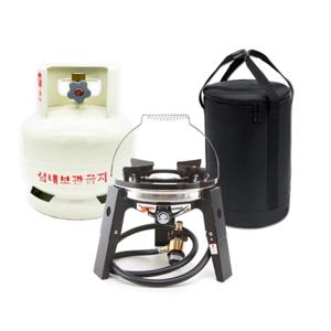LPG 가스통 3kg + 나비아 원더풀 해바라기 버너 + 전용 수납가방 세트