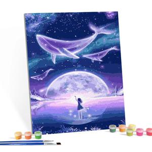 DIY캔버스형 그림그리기 40x50cm 신비한 바다고래