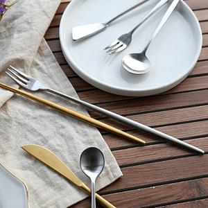 문릿 커트러리 무광 스텐 티타늄 골드 롱포크 (2colors)