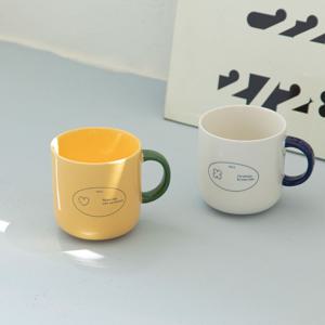 홈카페 코지 머그 2P SET (3types) 선물용 커플머그 홈카페 커피잔